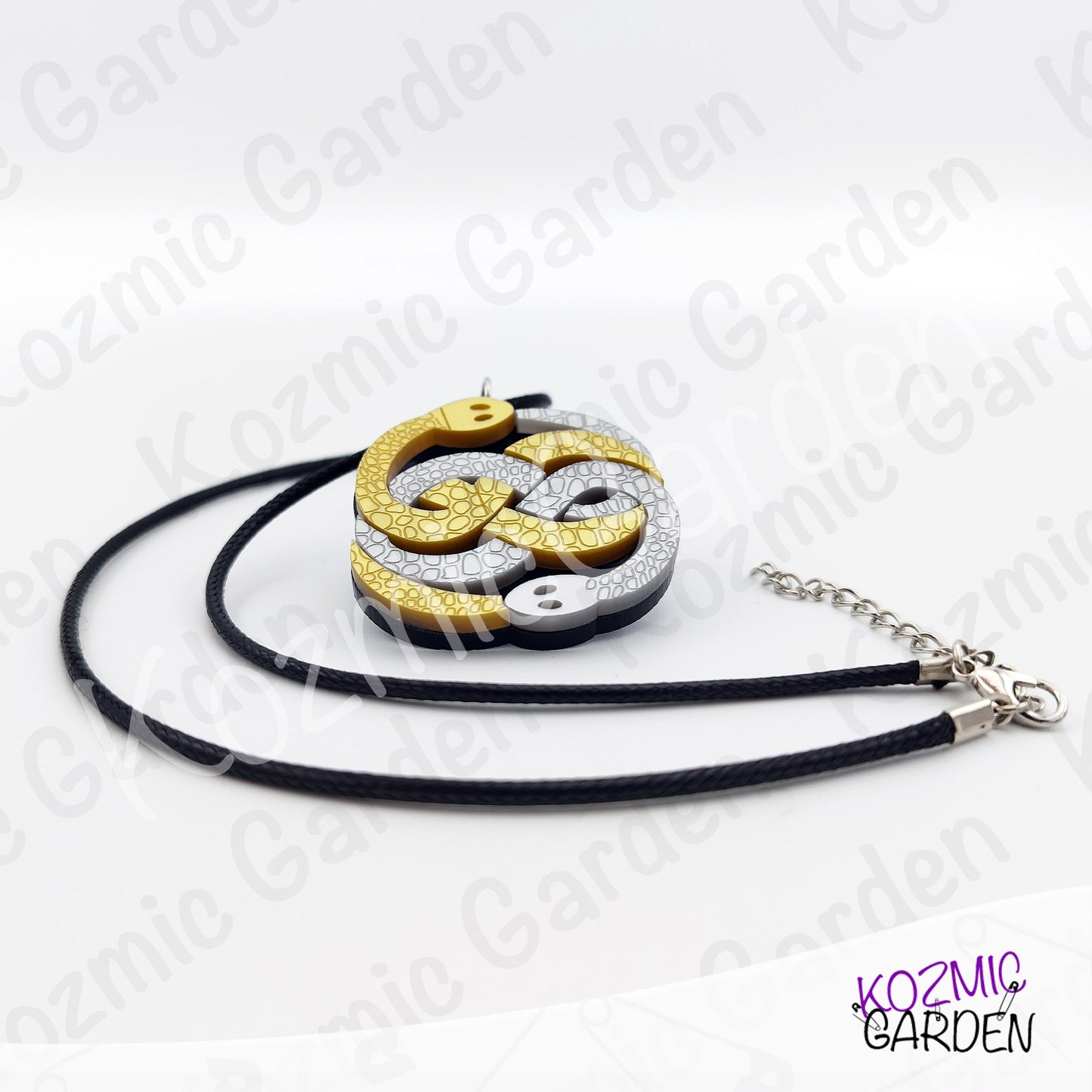 Auryn Pendant Necklace – The Neverending Story Silver & Gold Acrylic Charm
