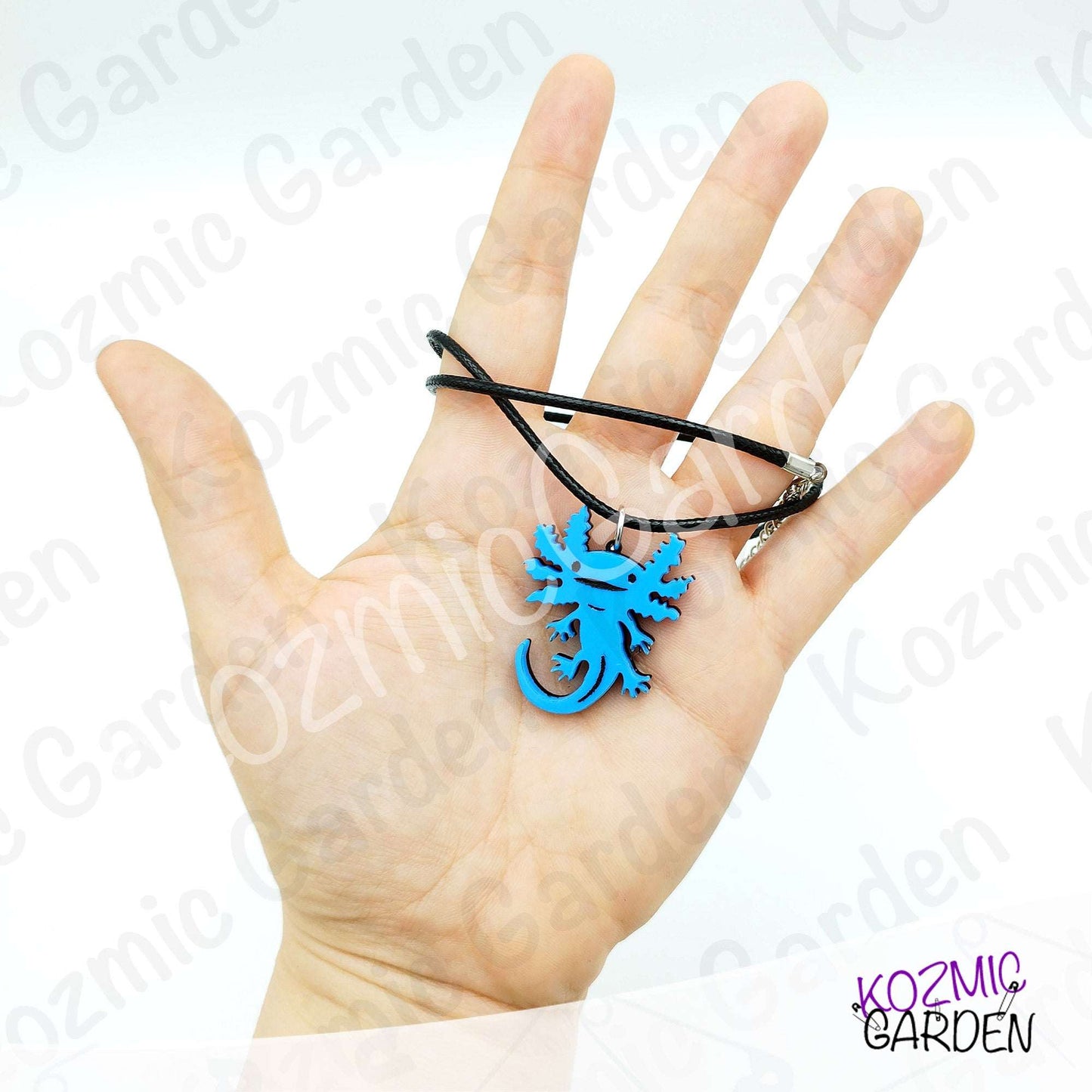 Axolotl Necklace Pendant • Pink | Blue • Funny Laser Cut Jewelry Gift