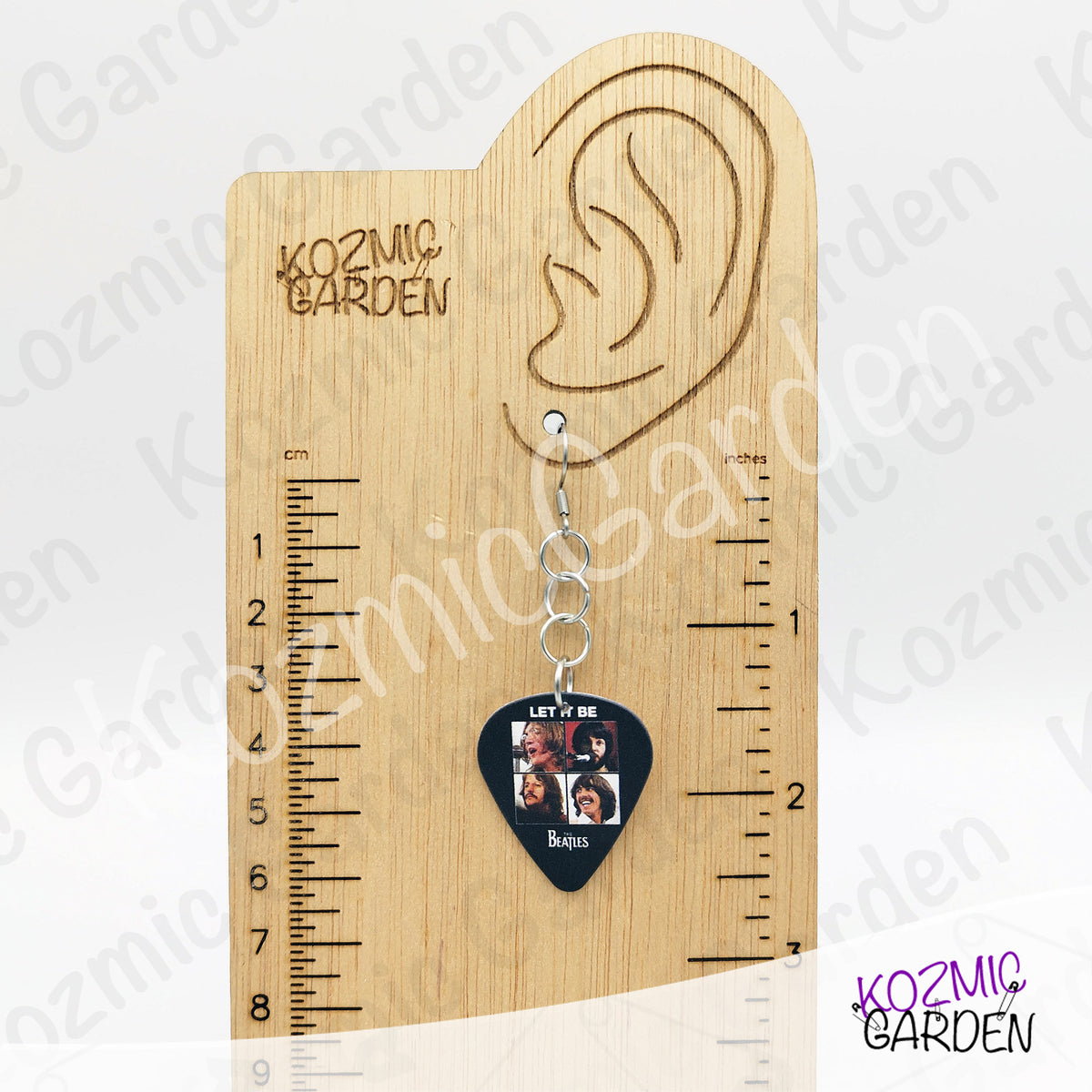 BEATLES GUITAR PICK COLOUR EARRINGS | Let it be