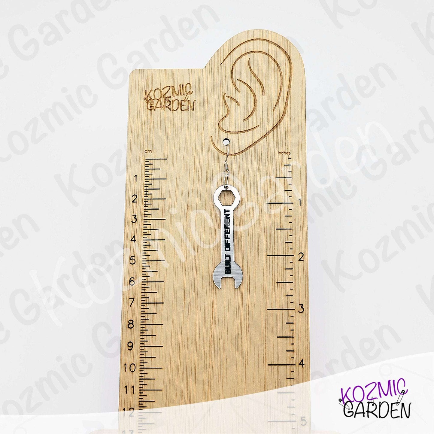Built Different Wrench Earrings - Funny Mechanic Silver Acrylic