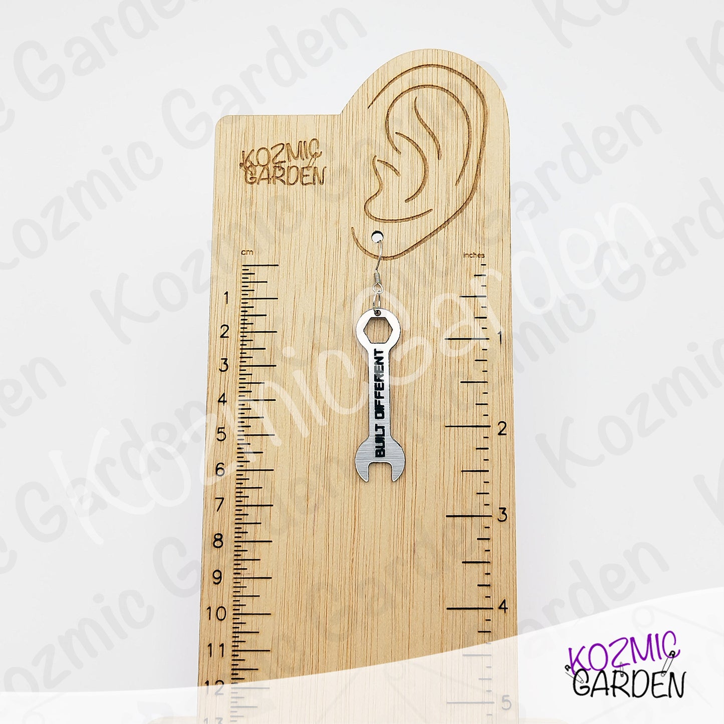 Built Different Wrench Earrings - Funny Mechanic Silver Acrylic