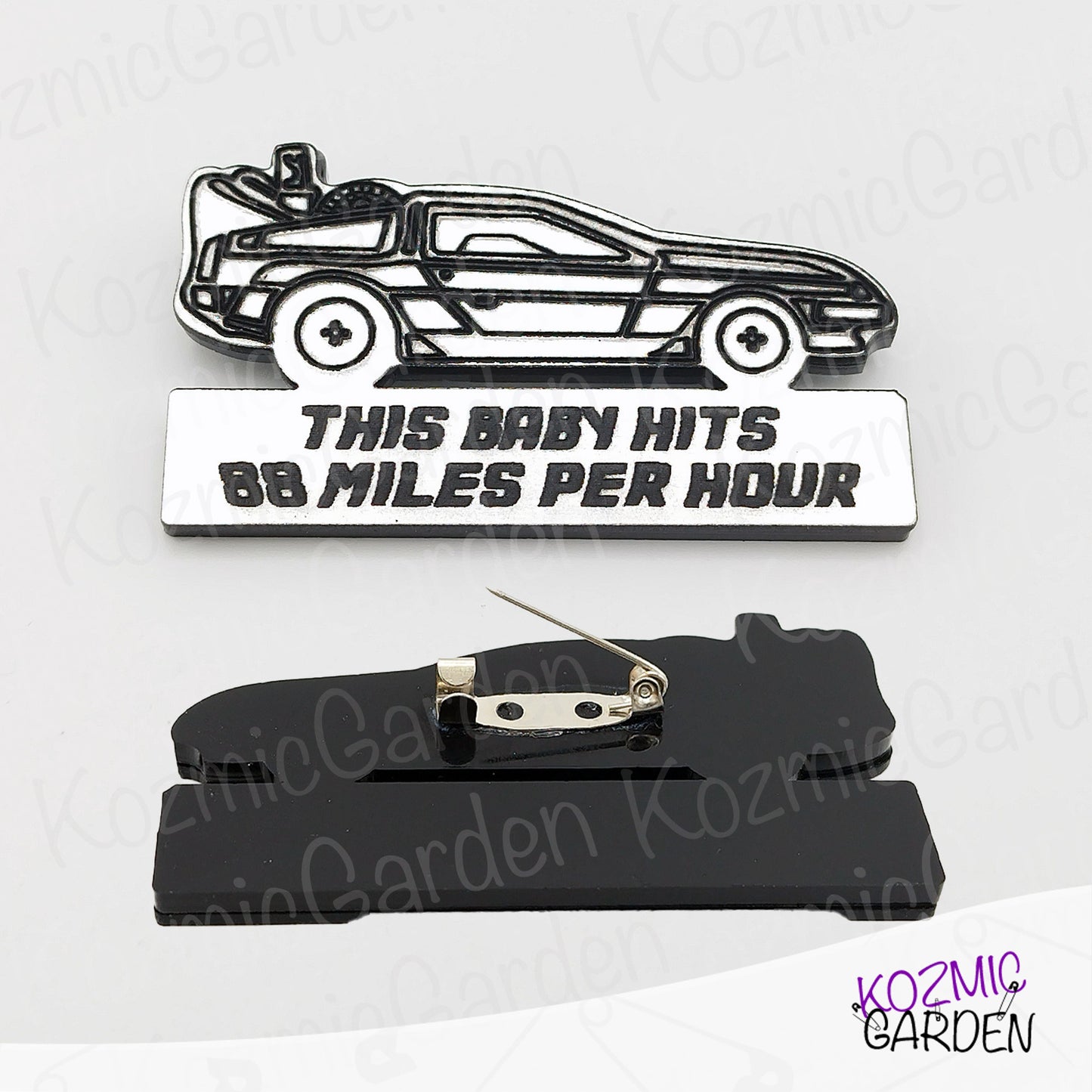 Back to the Future DeLorean Brooch – “This Baby Hits 88 MPH” Nostalgic Movie Jewelry – Fun Fandom Gift