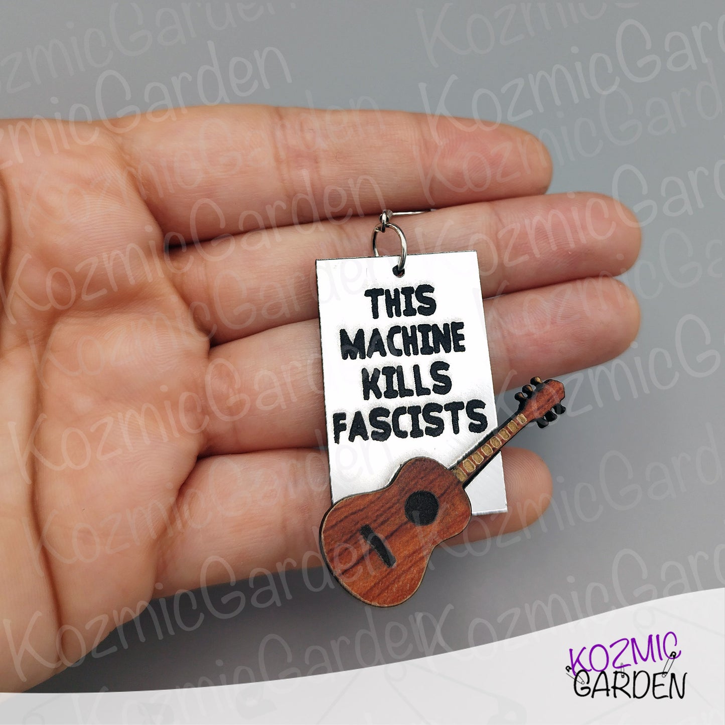 This Machine Kills Fascists" Earrings – Tribute to Woody Guthrie and Folk Music