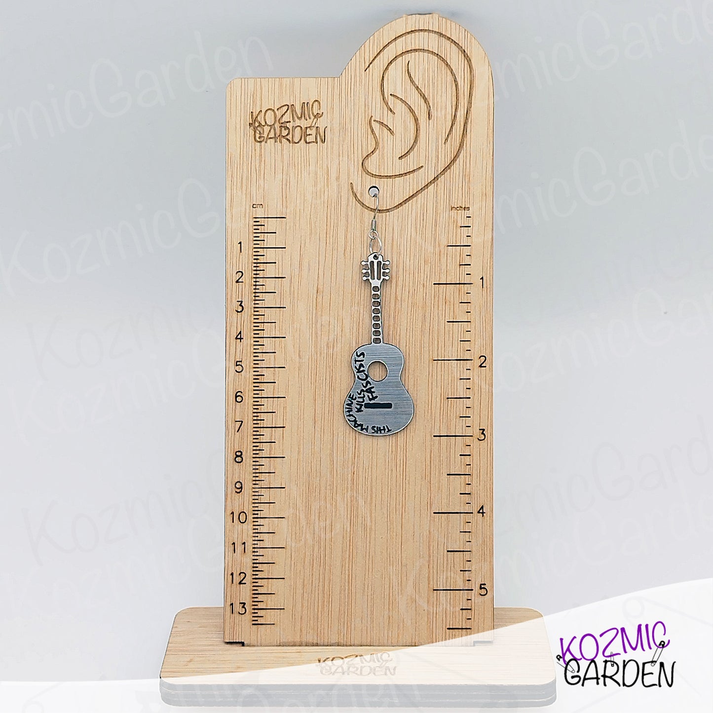 Woody Guthrie "This Machine Kills Fascists" Inspired Guitar Earrings – Protest Earrings in Two Styles