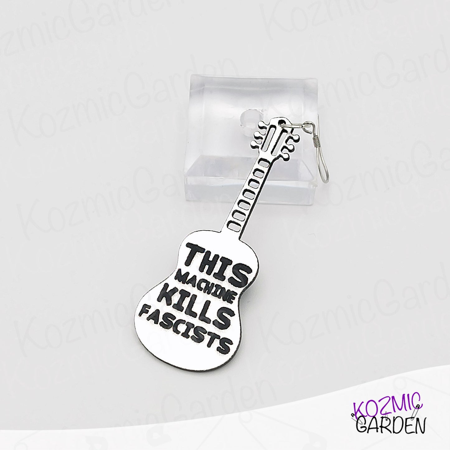 Woody Guthrie "This Machine Kills Fascists" Inspired Guitar Earrings – Protest Earrings in Two Styles