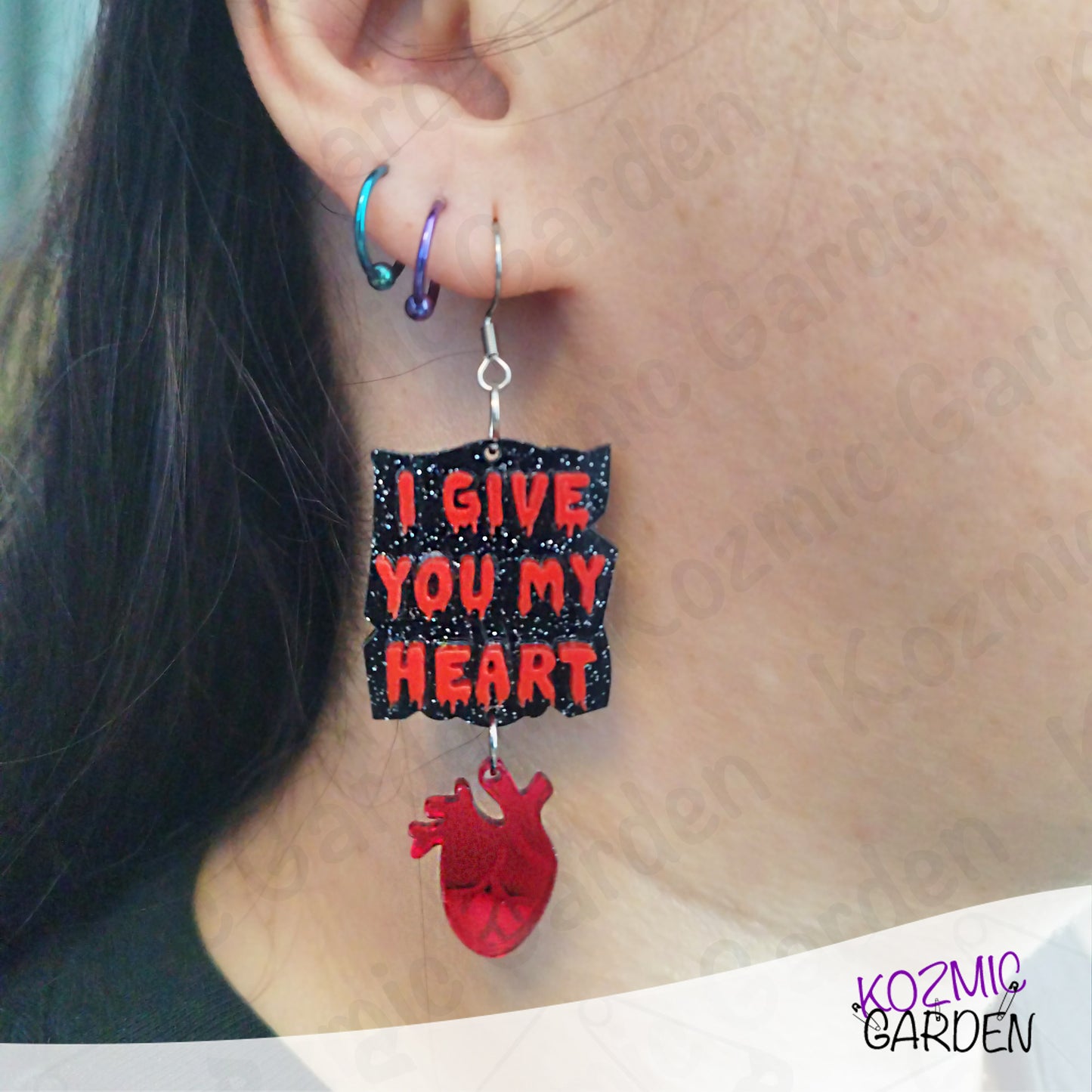“I Give You My Heart” Earrings – Dark Valentine Gothic Jewelry