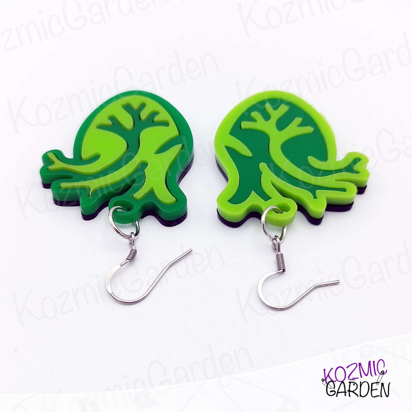 Mismatched Green Zombie Heart Earrings – Perfect for Spooky Souls & Anti-Valentine Vibes