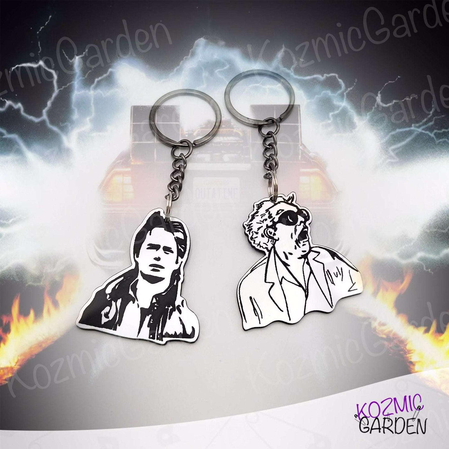 Back to the Future Keychains - Great Scott: Doc Brown & Marty McFly keychains!
