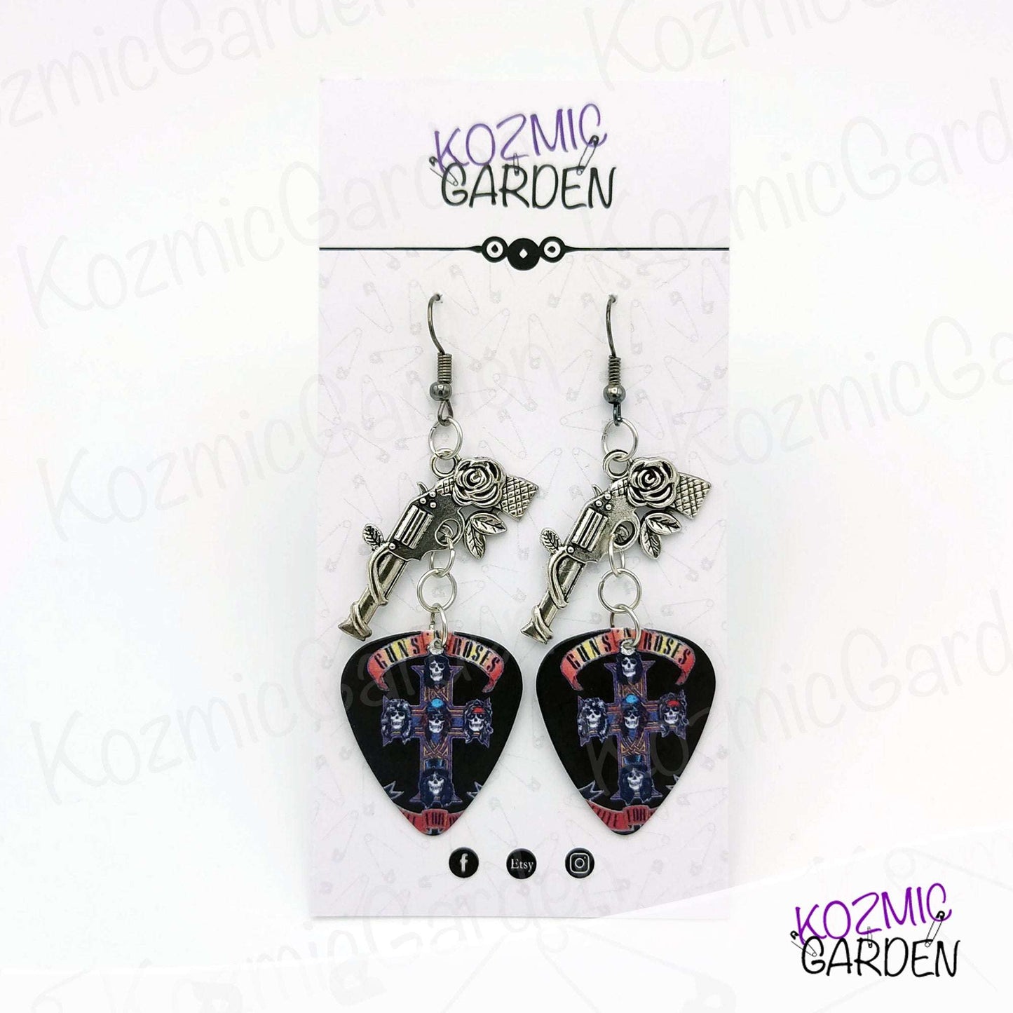 GUNS AND ROSES GUITAR PICK EARRINGS | Get in the Ring!