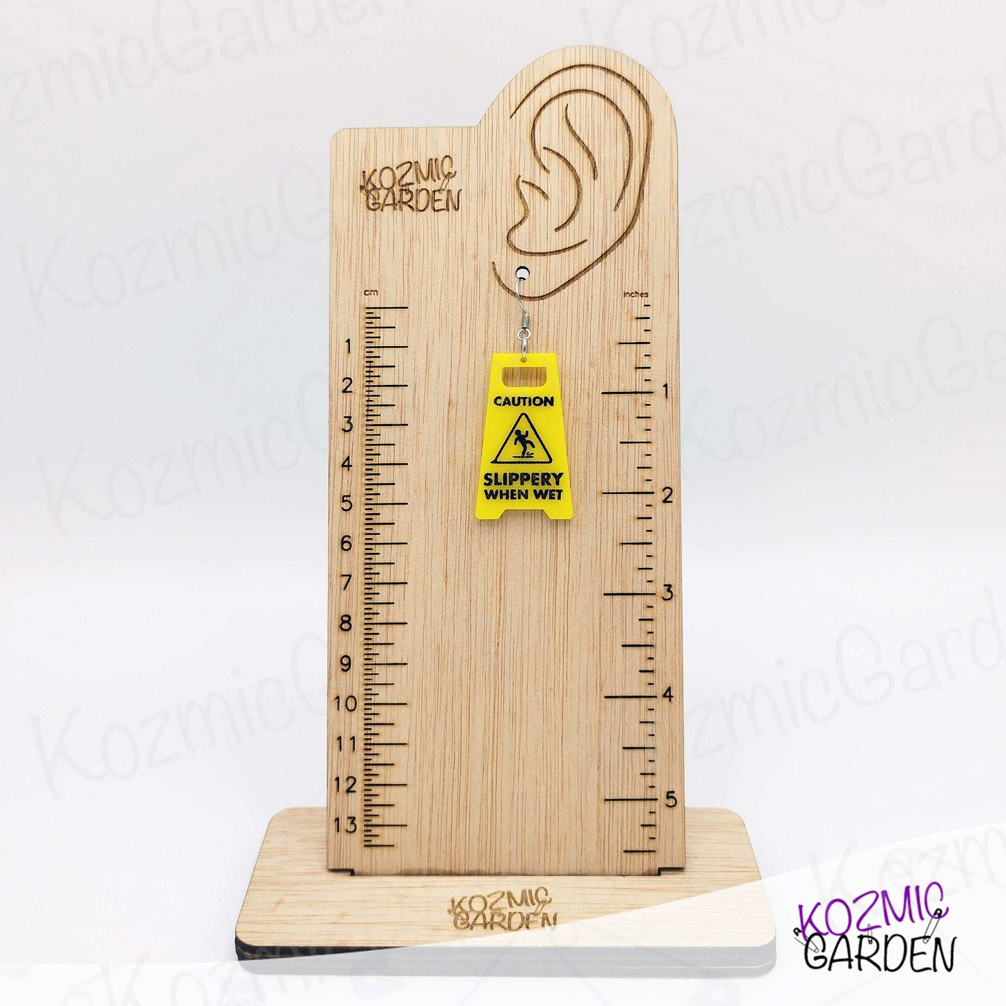 Caution: Slippery When Wet Sign Earrings – Wet Floor Earrings, Quirky and Original Jewelry