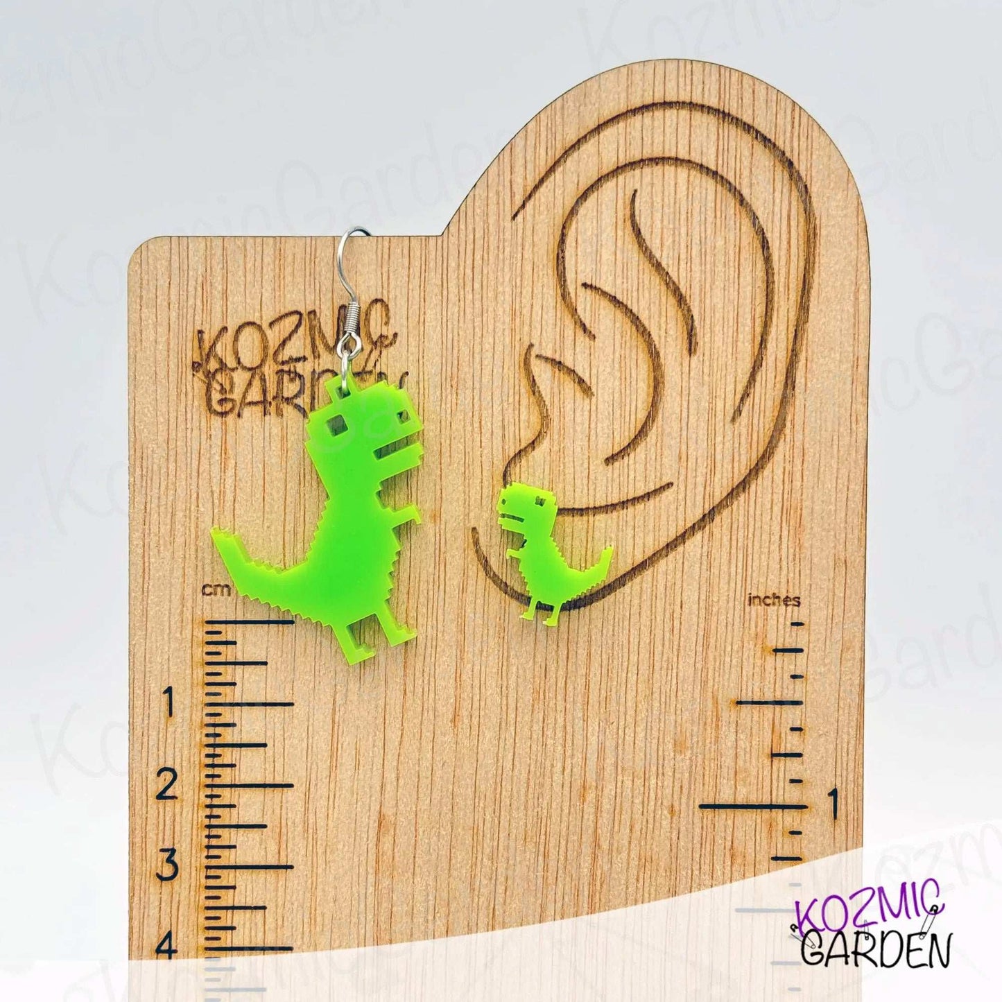 T-Rex Earrings No Internet Earrings - Level up your style with retro gaming jewelry!