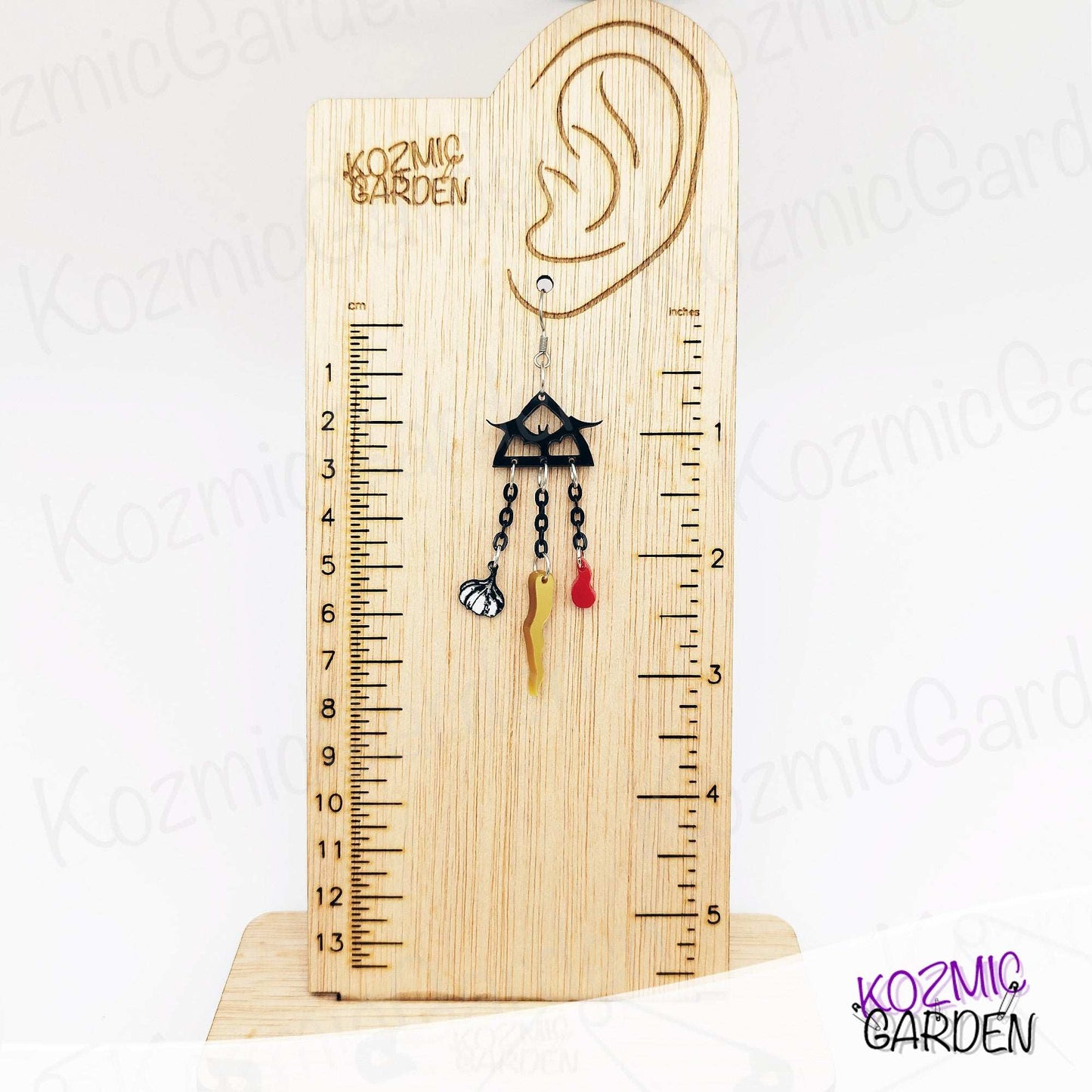 Vampire Hunter Earrings | Stake, Garlic and Blood; The whole Slayer Kit!