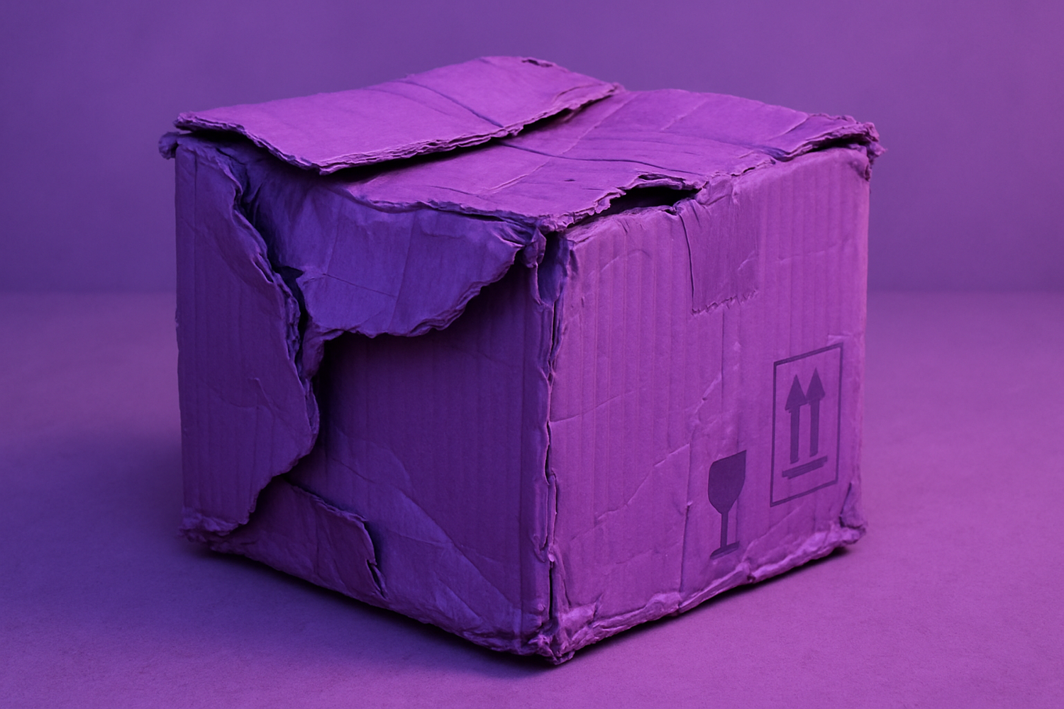 Broken or damage box. All image purple