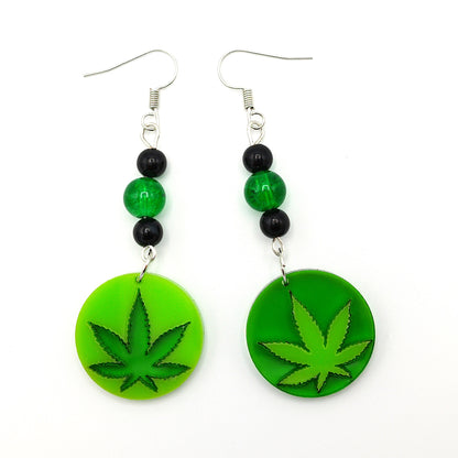 WEED LEAF EARRINGS - Kozmic Garden