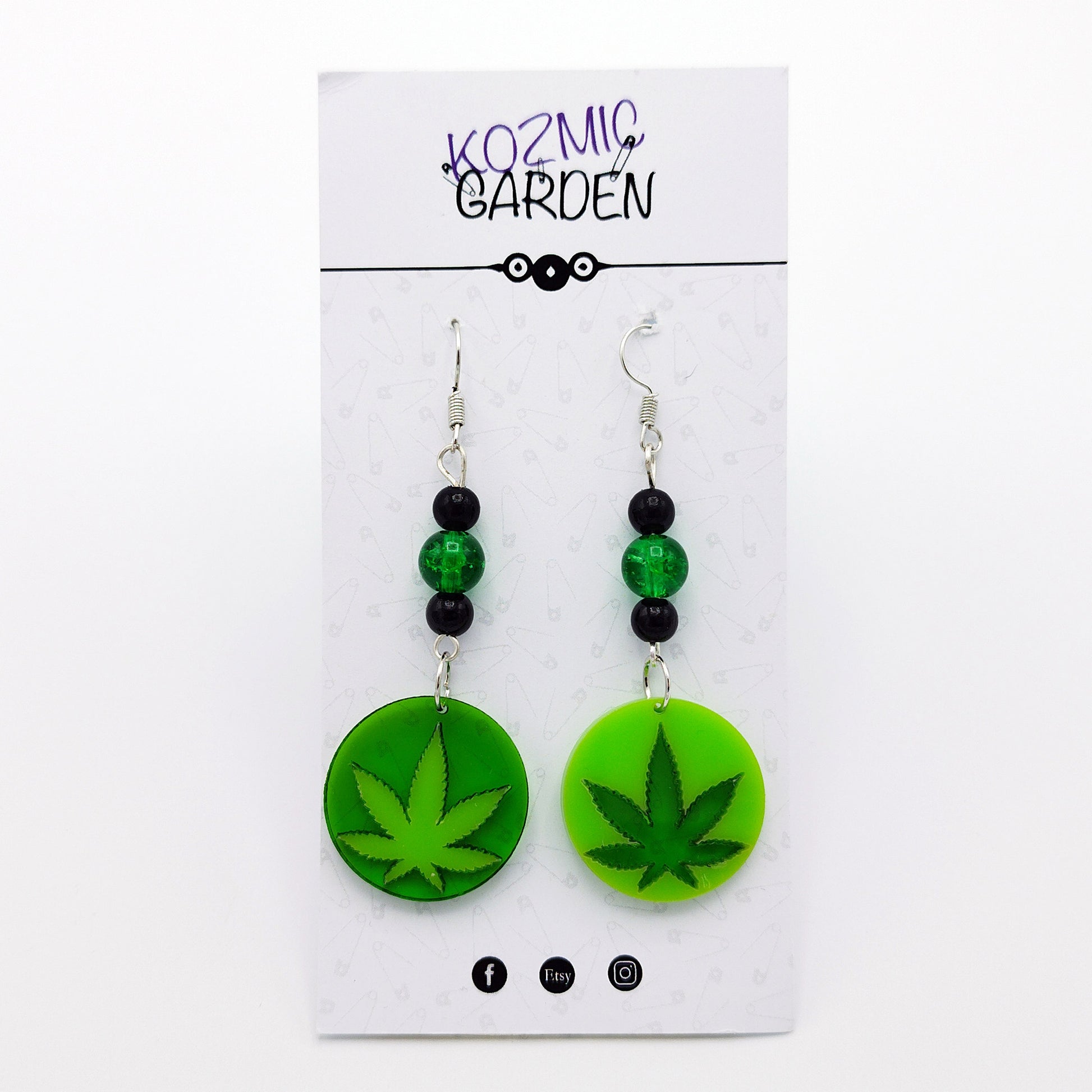 WEED LEAF EARRINGS - Kozmic Garden