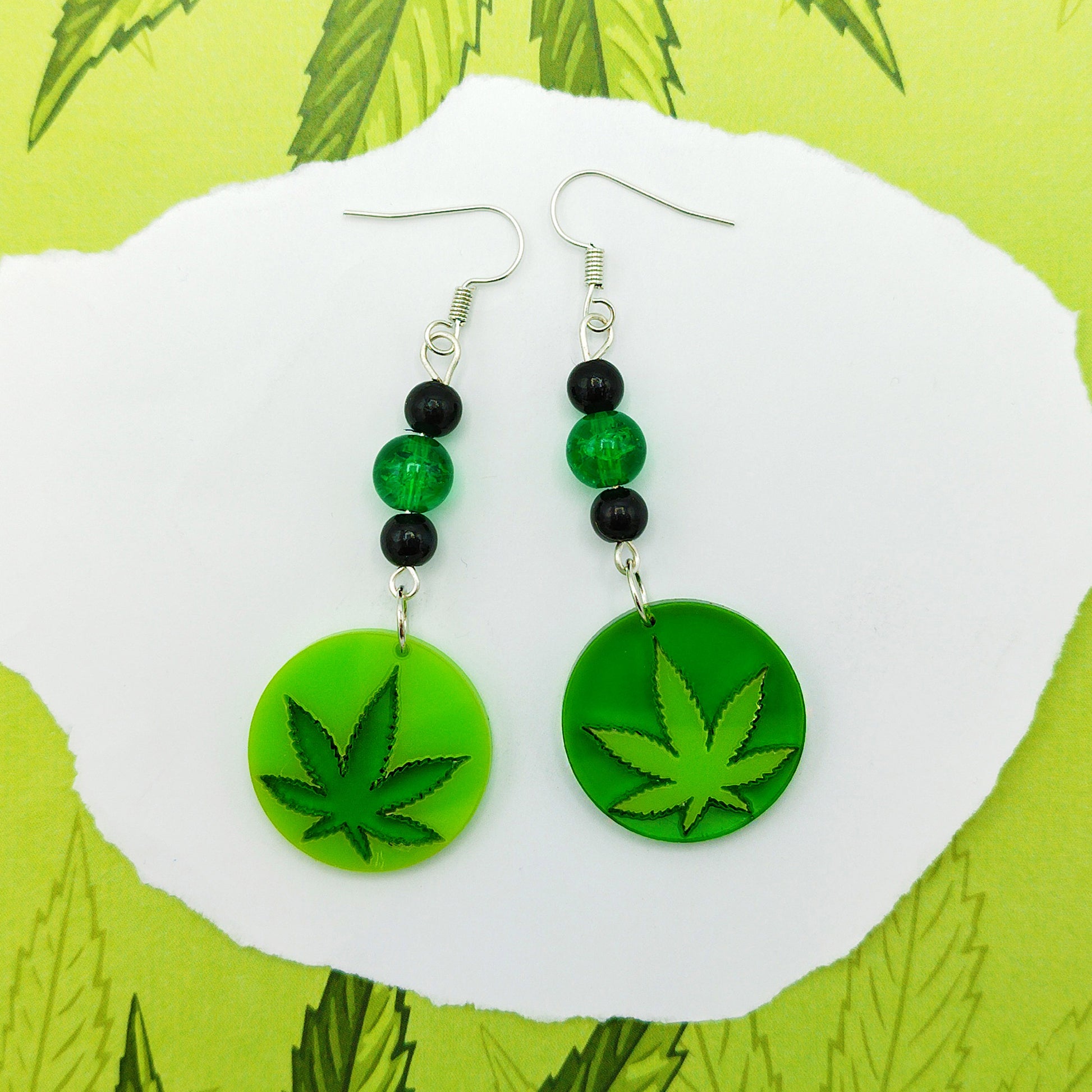 WEED LEAF EARRINGS - Kozmic Garden