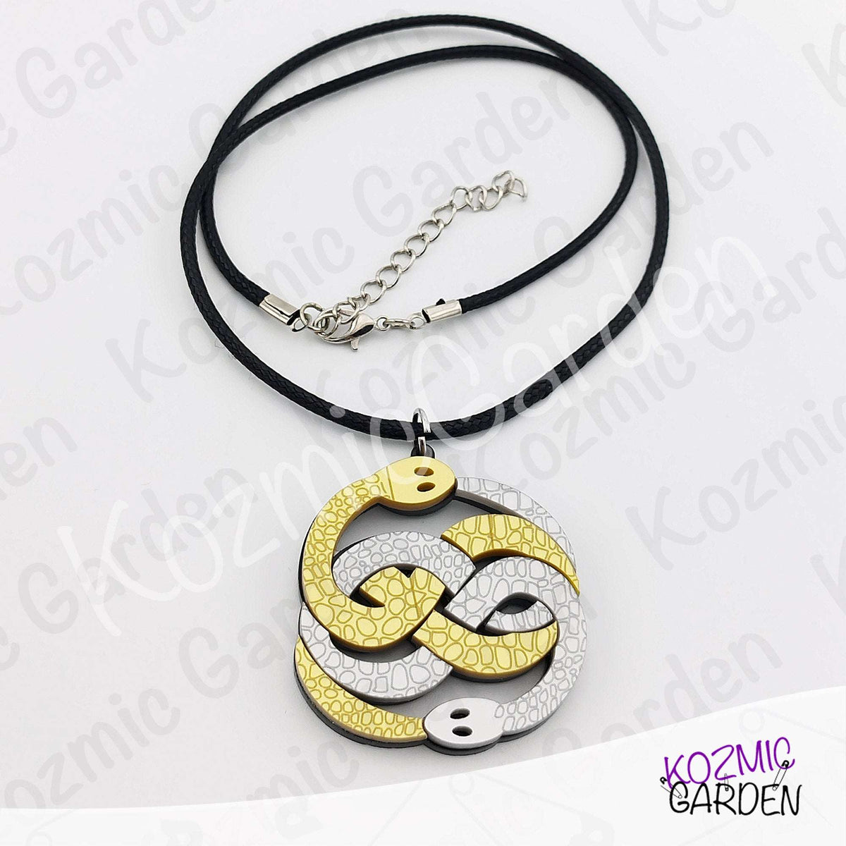 Auryn Pendant Necklace – The Neverending Story Silver & Gold Acrylic Charm