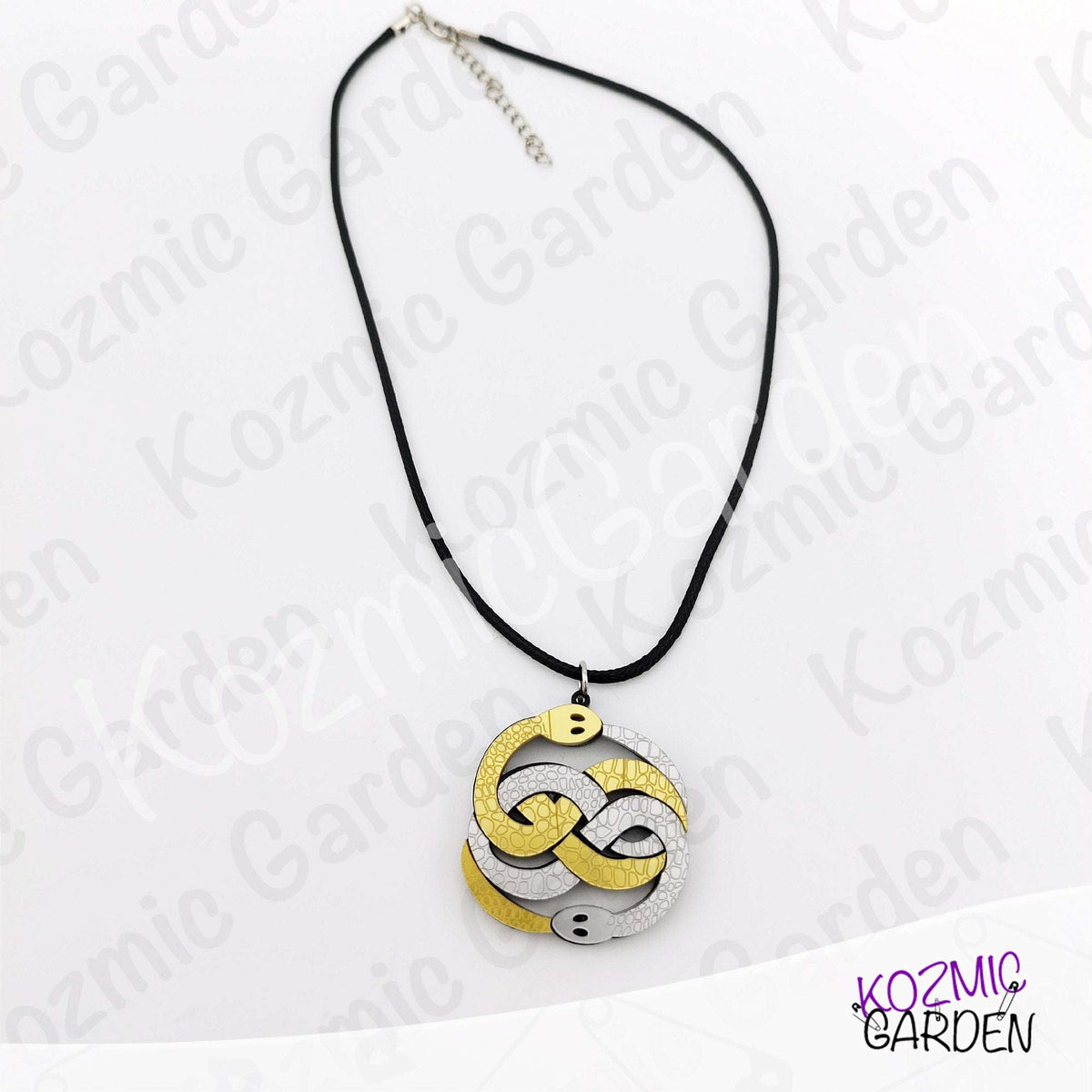 Auryn Pendant Necklace – The Neverending Story Silver & Gold Acrylic Charm