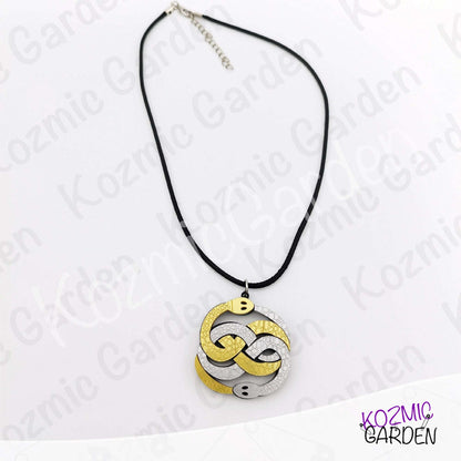 Auryn Pendant Necklace – The Neverending Story Silver & Gold Acrylic Charm