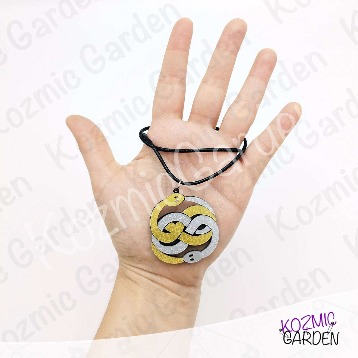 Auryn Pendant Necklace – The Neverending Story Silver & Gold Acrylic Charm