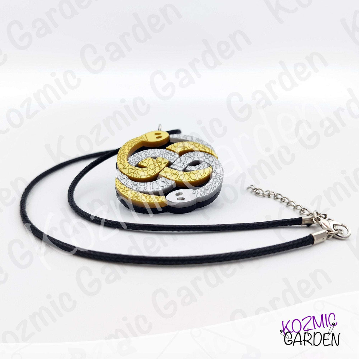 Auryn Pendant Necklace – The Neverending Story Silver & Gold Acrylic Charm