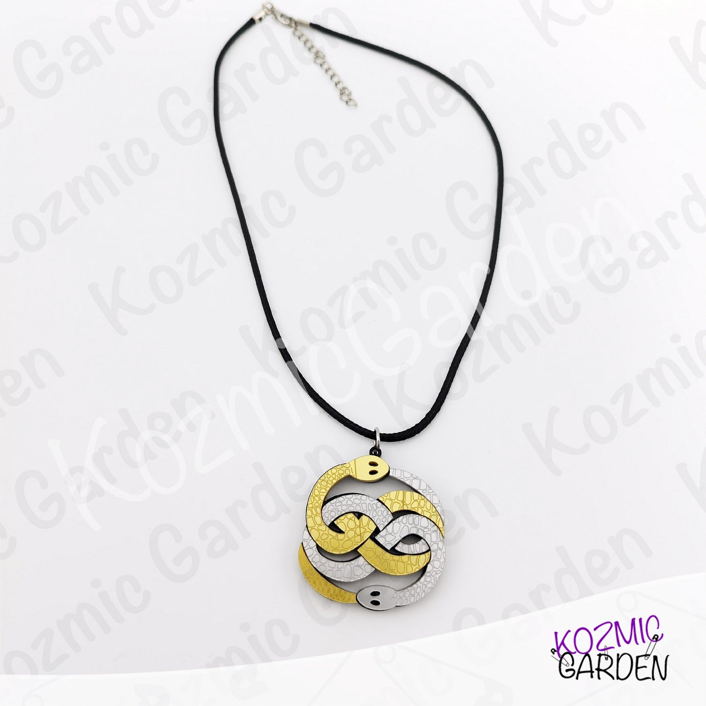 Auryn Pendant Necklace – The Neverending Story Silver & Gold Acrylic Charm