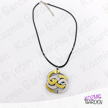 Auryn Pendant Necklace – The Neverending Story Silver & Gold Acrylic Charm