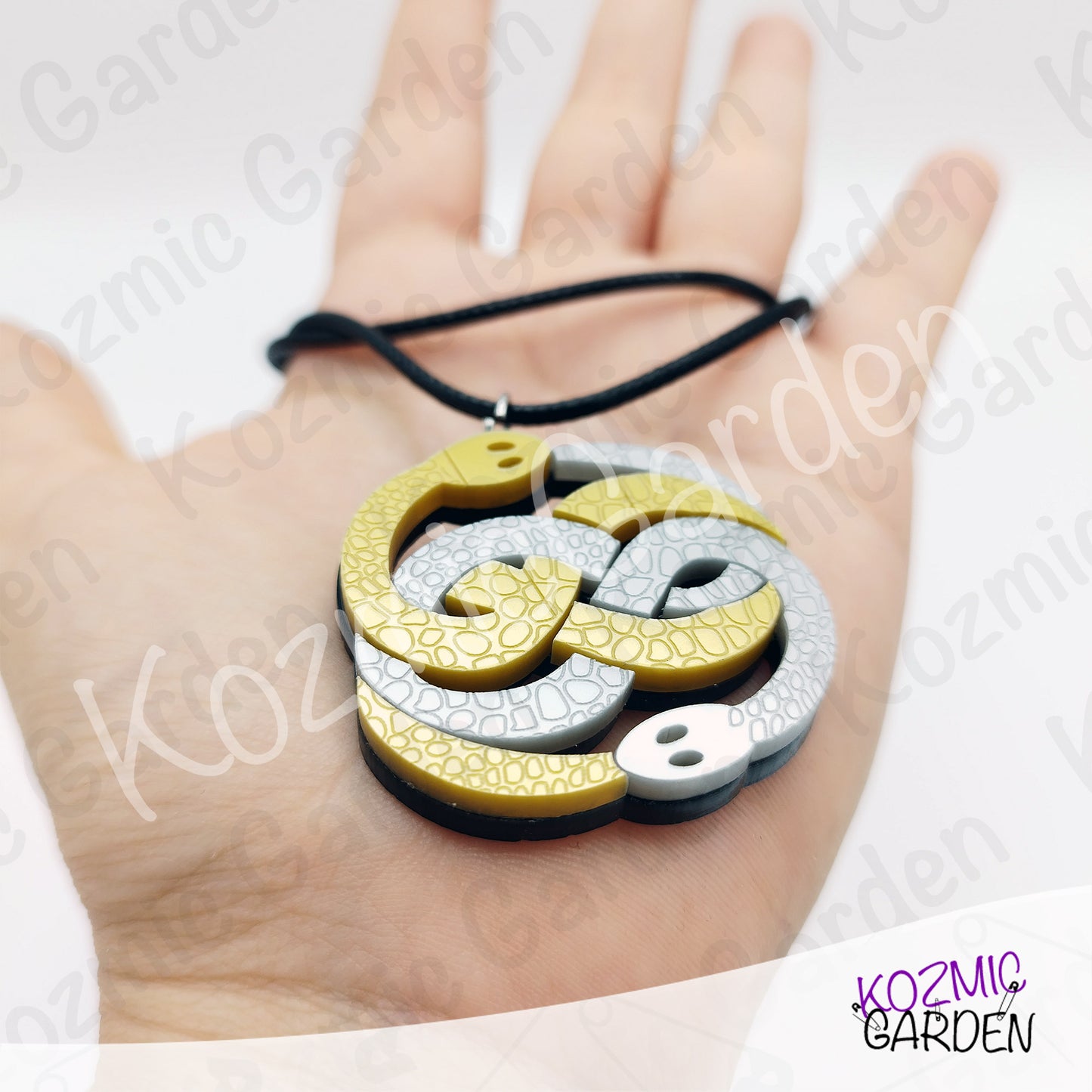 Auryn Pendant Necklace – The Neverending Story Silver & Gold Acrylic Charm
