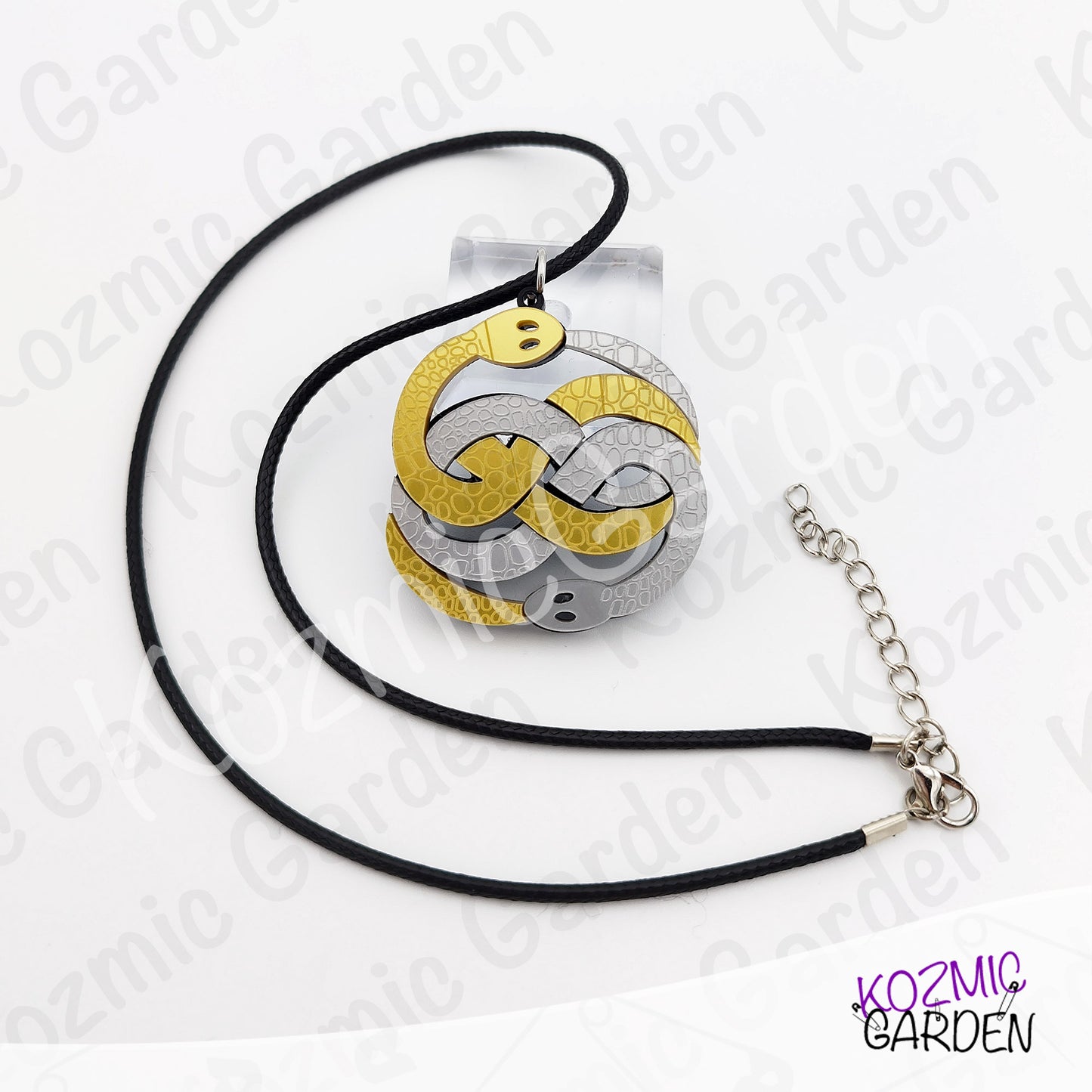 Auryn Pendant Necklace – The Neverending Story Silver & Gold Acrylic Charm