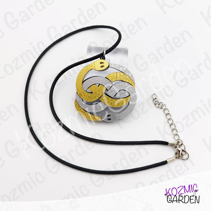 Auryn Pendant Necklace – The Neverending Story Silver & Gold Acrylic Charm