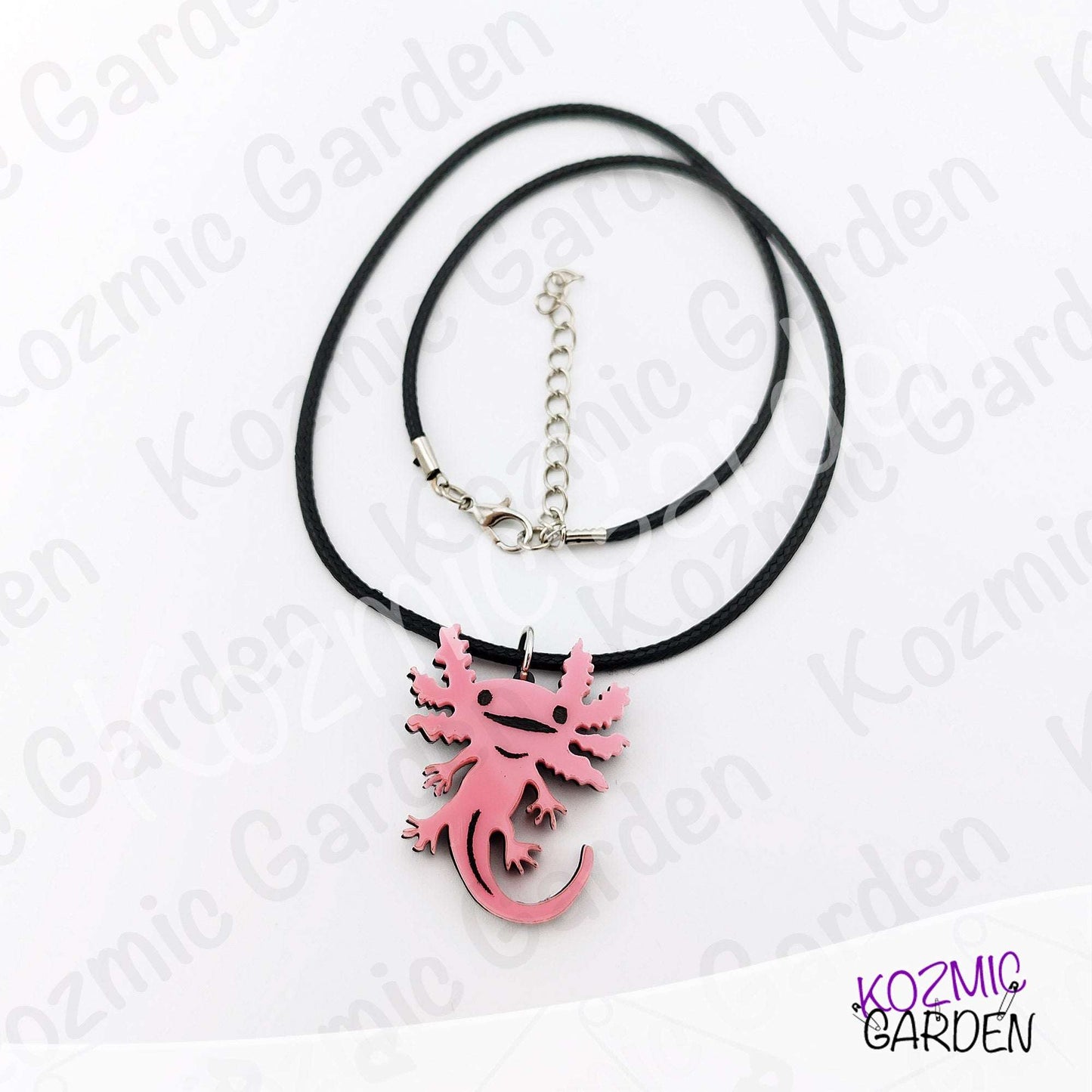 Axolotl Necklace Pendant • Pink | Blue • Funny Laser Cut Jewelry Gift