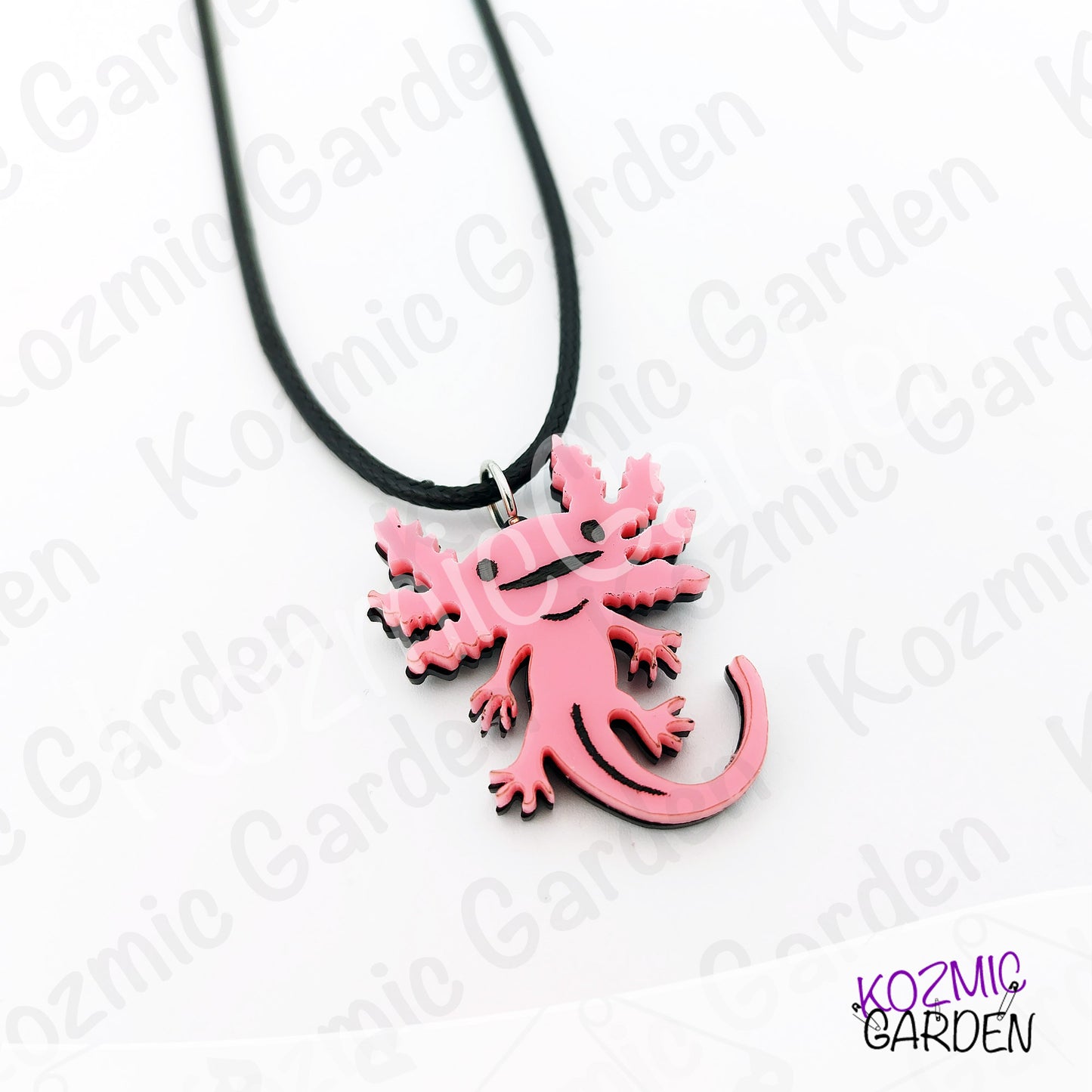 Axolotl Necklace Pendant • Pink | Blue • Funny Laser Cut Jewelry Gift