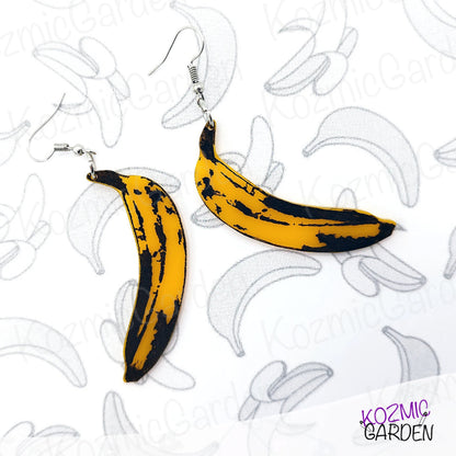 BANANA EARRINGS: Andy Warhol Inspired Pop Art for Your Ears!