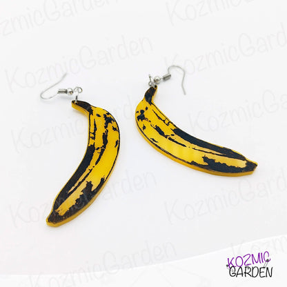 BANANA EARRINGS: Andy Warhol Inspired Pop Art for Your Ears!