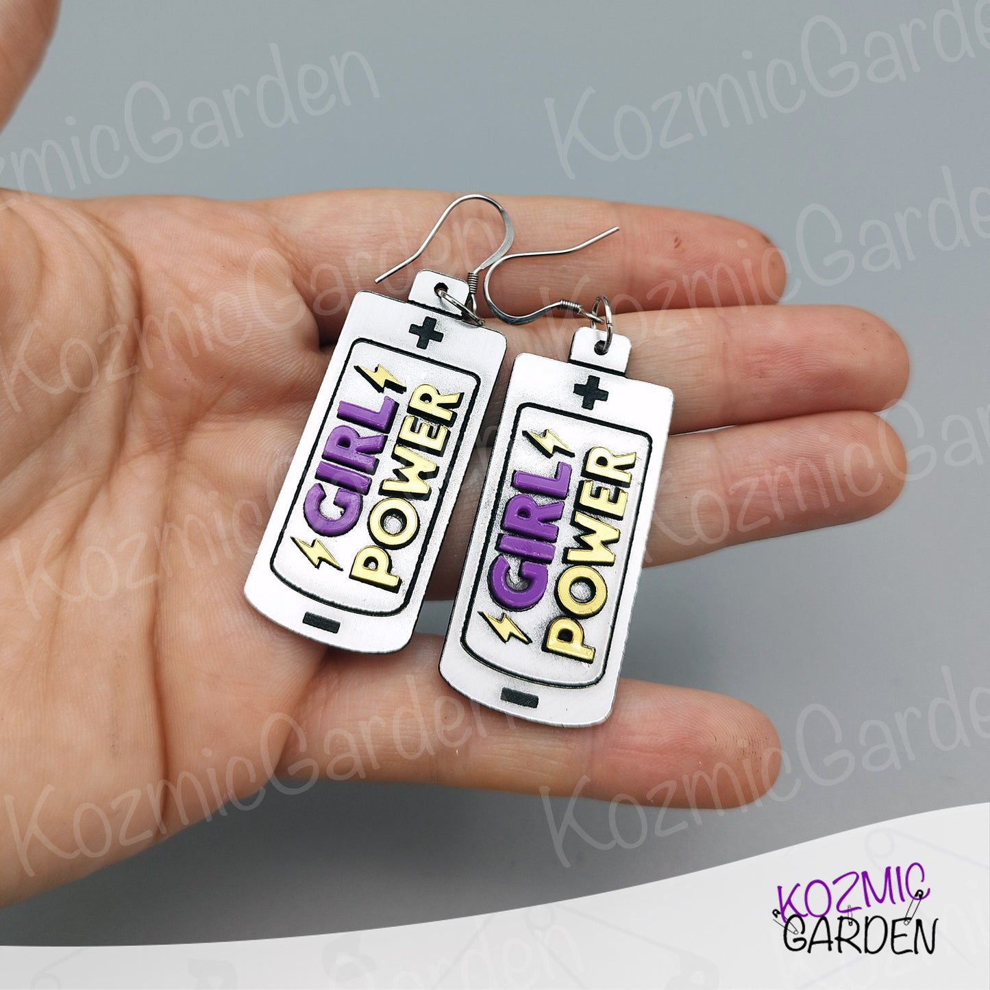 Girl Power Battery Earrings – For the Badass Feminist Ready to Charge Up!