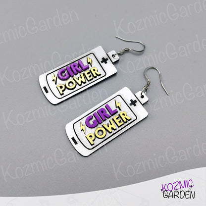 Girl Power Battery Earrings – For the Badass Feminist Ready to Charge Up!