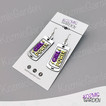 Girl Power Battery Earrings – For the Badass Feminist Ready to Charge Up!