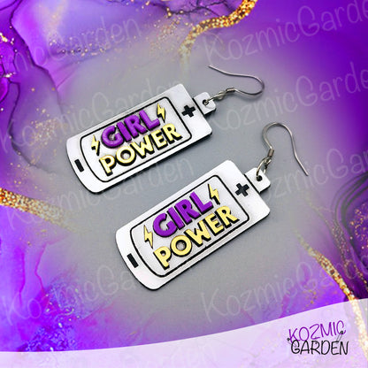 Girl Power Battery Earrings – For the Badass Feminist Ready to Charge Up!