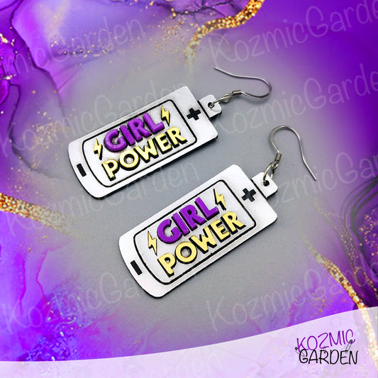 Girl Power Battery Earrings – For the Badass Feminist Ready to Charge Up!