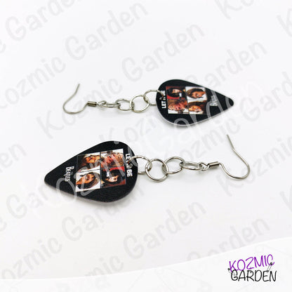 BEATLES GUITAR PICK COLOUR EARRINGS | Let it be