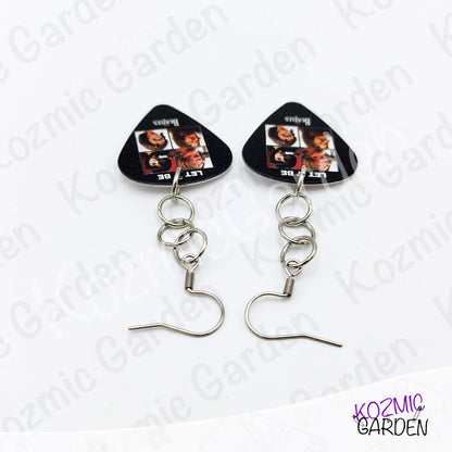 BEATLES GUITAR PICK COLOUR EARRINGS | Let it be