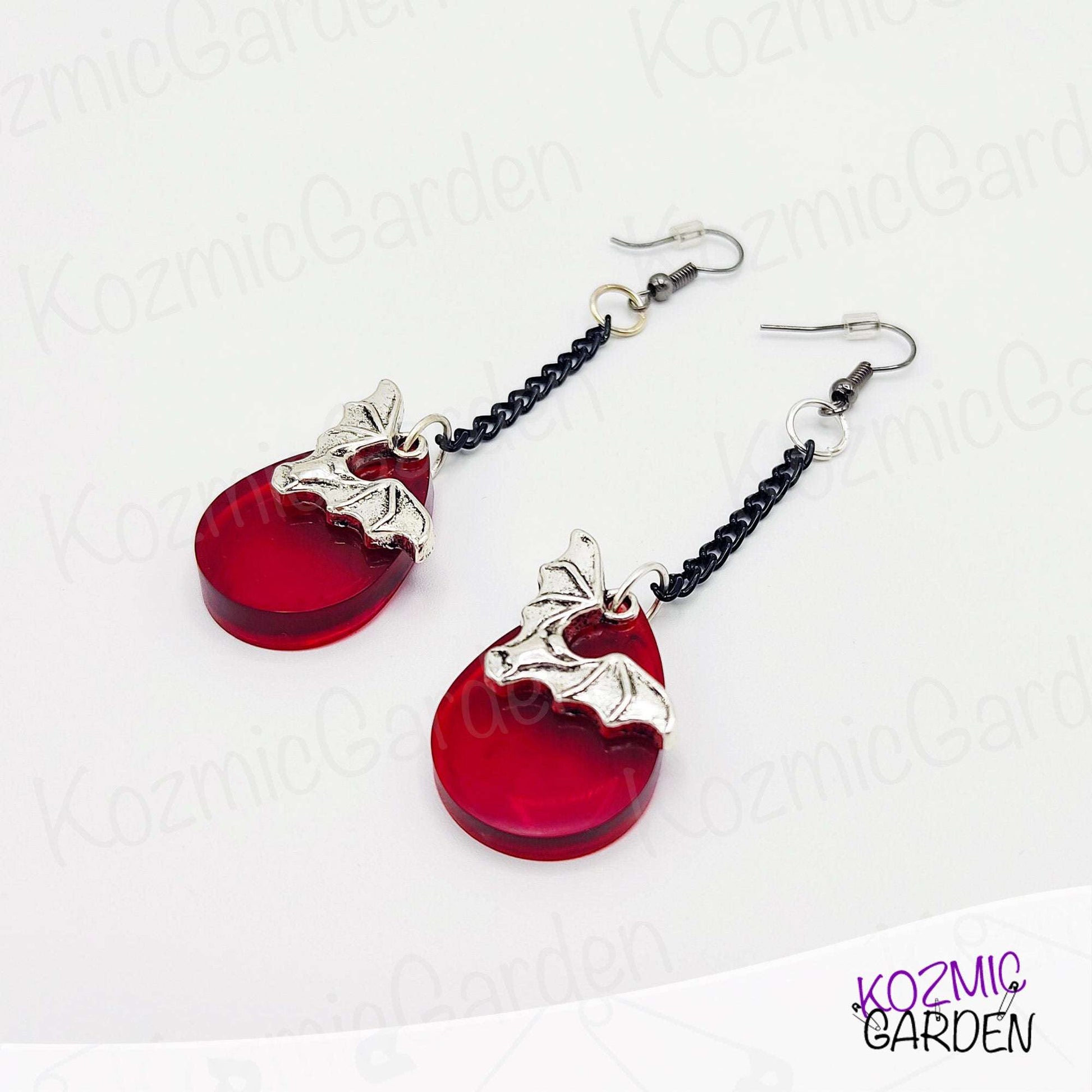 BLOOD DROP BAT EARRINGS | Take Care Your Dark Side!
