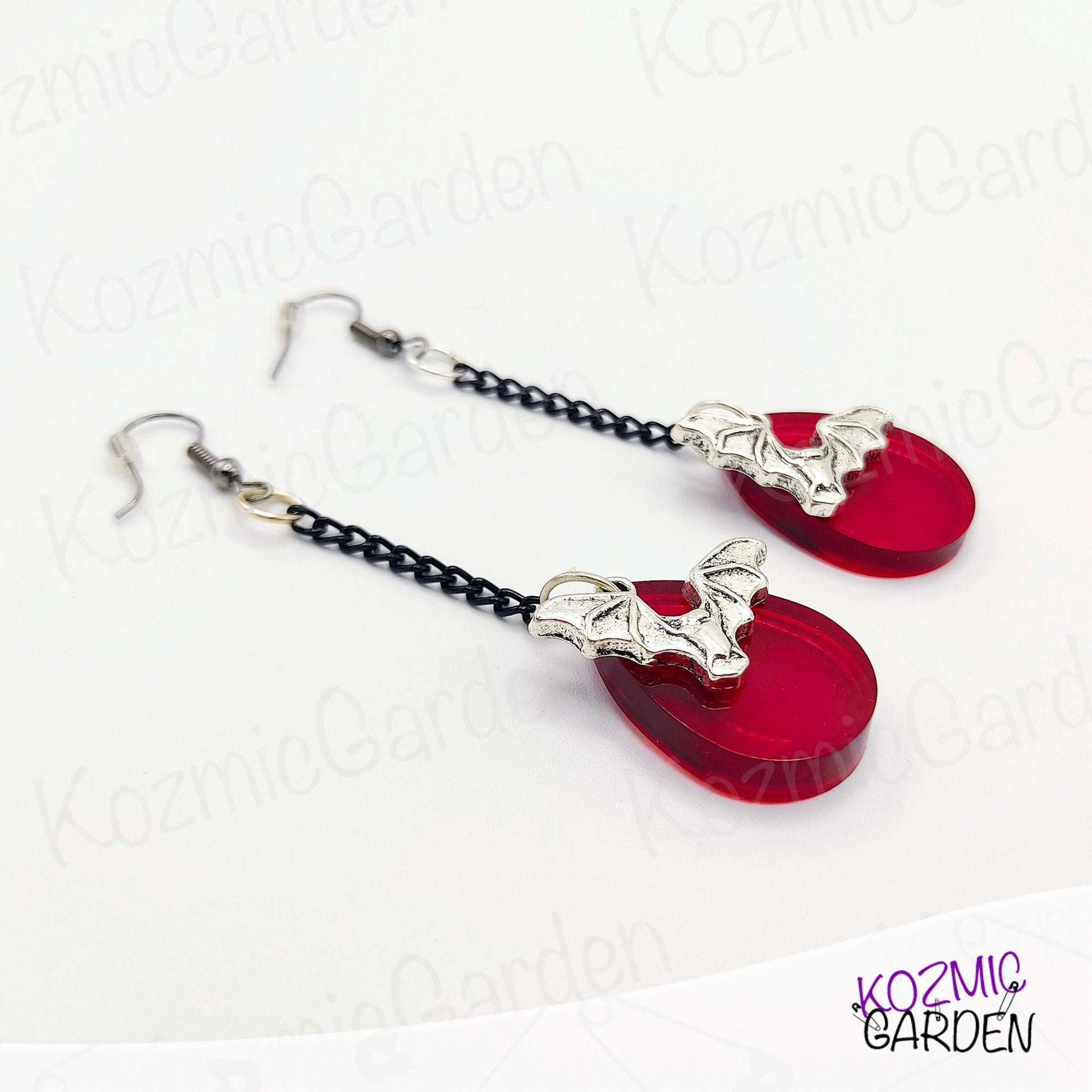 BLOOD DROP BAT EARRINGS | Take Care Your Dark Side!