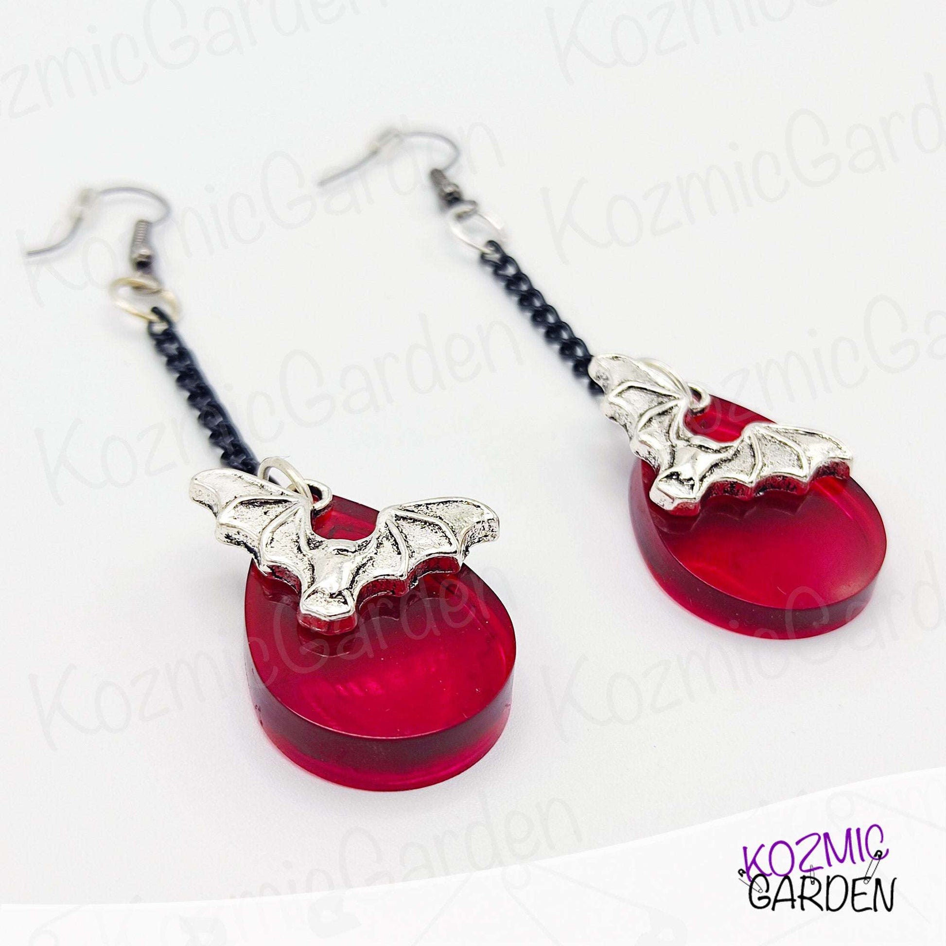 BLOOD DROP BAT EARRINGS | Take Care Your Dark Side!