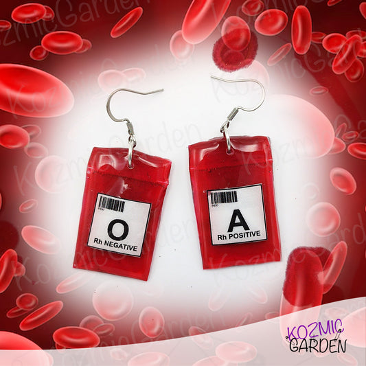 TRANSFUSION BLOOD BAG EARRINGS | Perfect for Blood Donors and Vampires Alike!