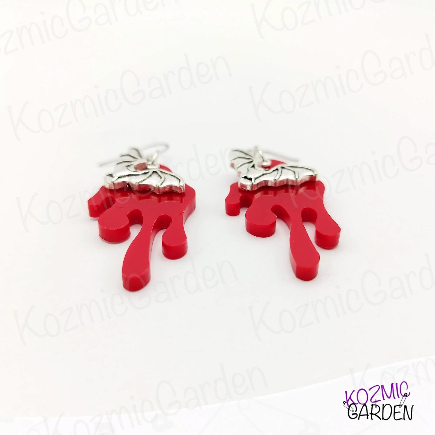 Blood Dripping Bat Earrings – Spooky Gothic Bloody Bat