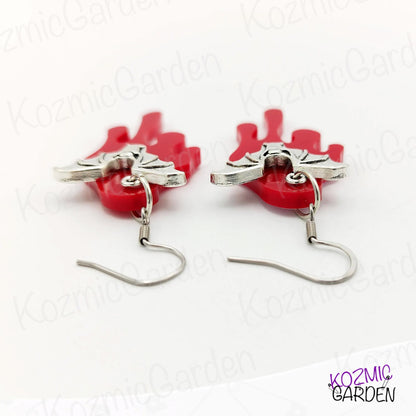 Blood Dripping Bat Earrings – Spooky Gothic Bloody Bat