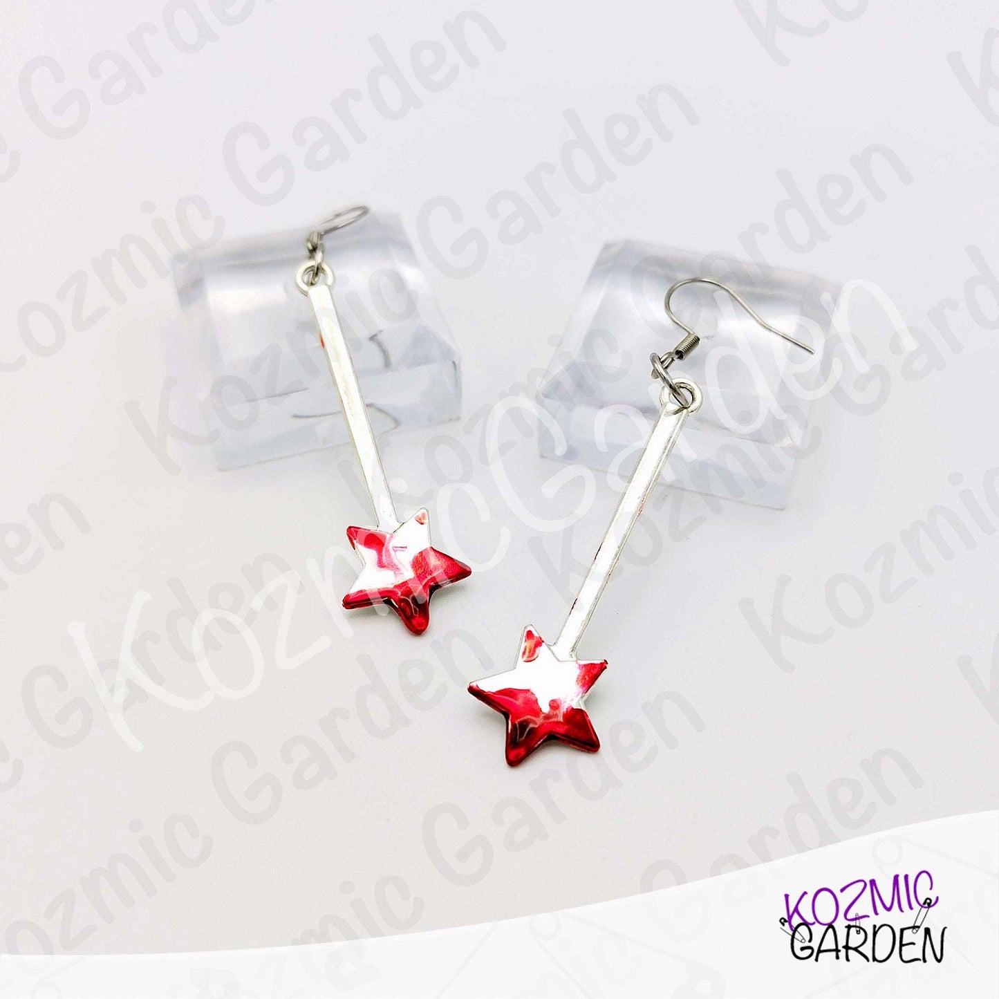 Bloody Magic Wand Earrings | Goth Fairy Jewelry | Dark Humor Earrings | Halloween