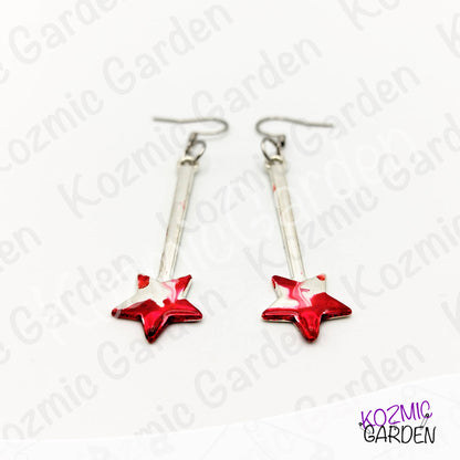 Bloody Magic Wand Earrings | Goth Fairy Jewelry | Dark Humor Earrings | Halloween