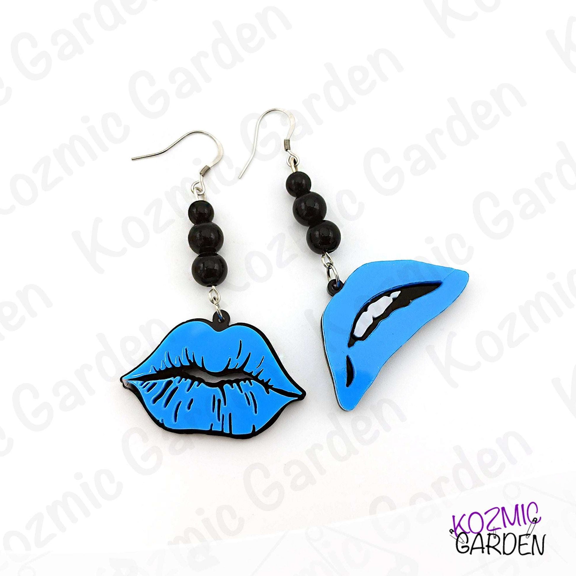 Blue Lips Earrings – Quirky, Sexy Statement Jewelry